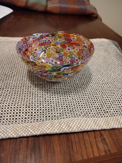 Murano Venetian handmade glass candy bowl
