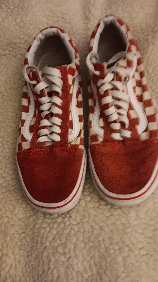 Van's  Sneakers Red And White Checkered 