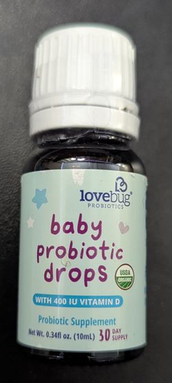 Lovebug baby probiotic drops, 10 mL