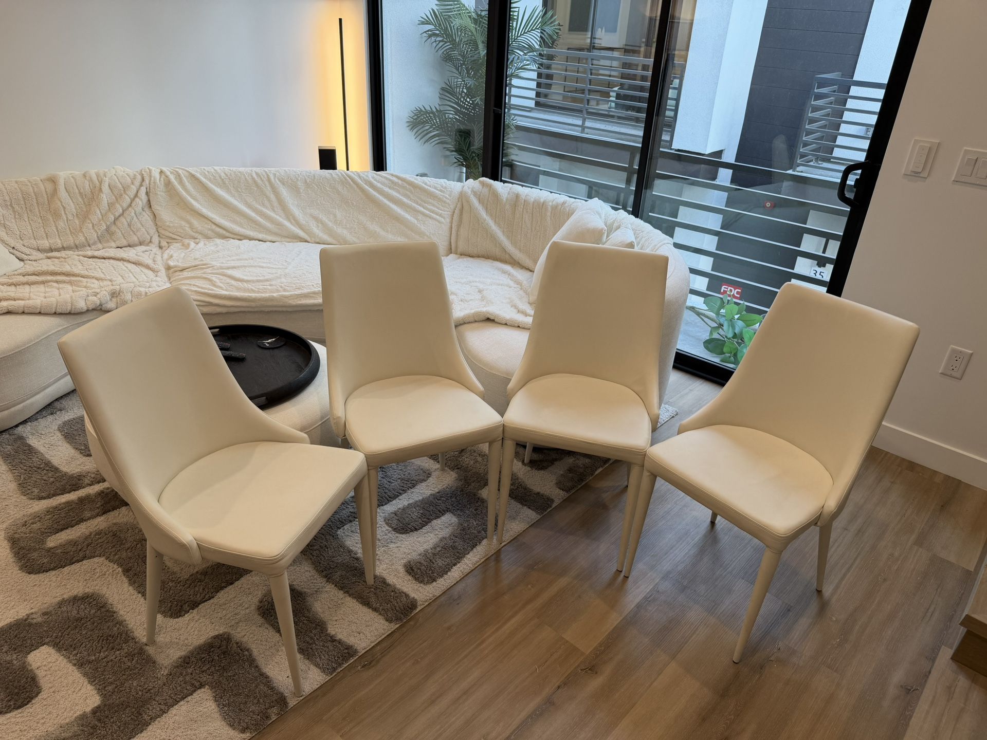Leather Midcentury Dining Chairs x4