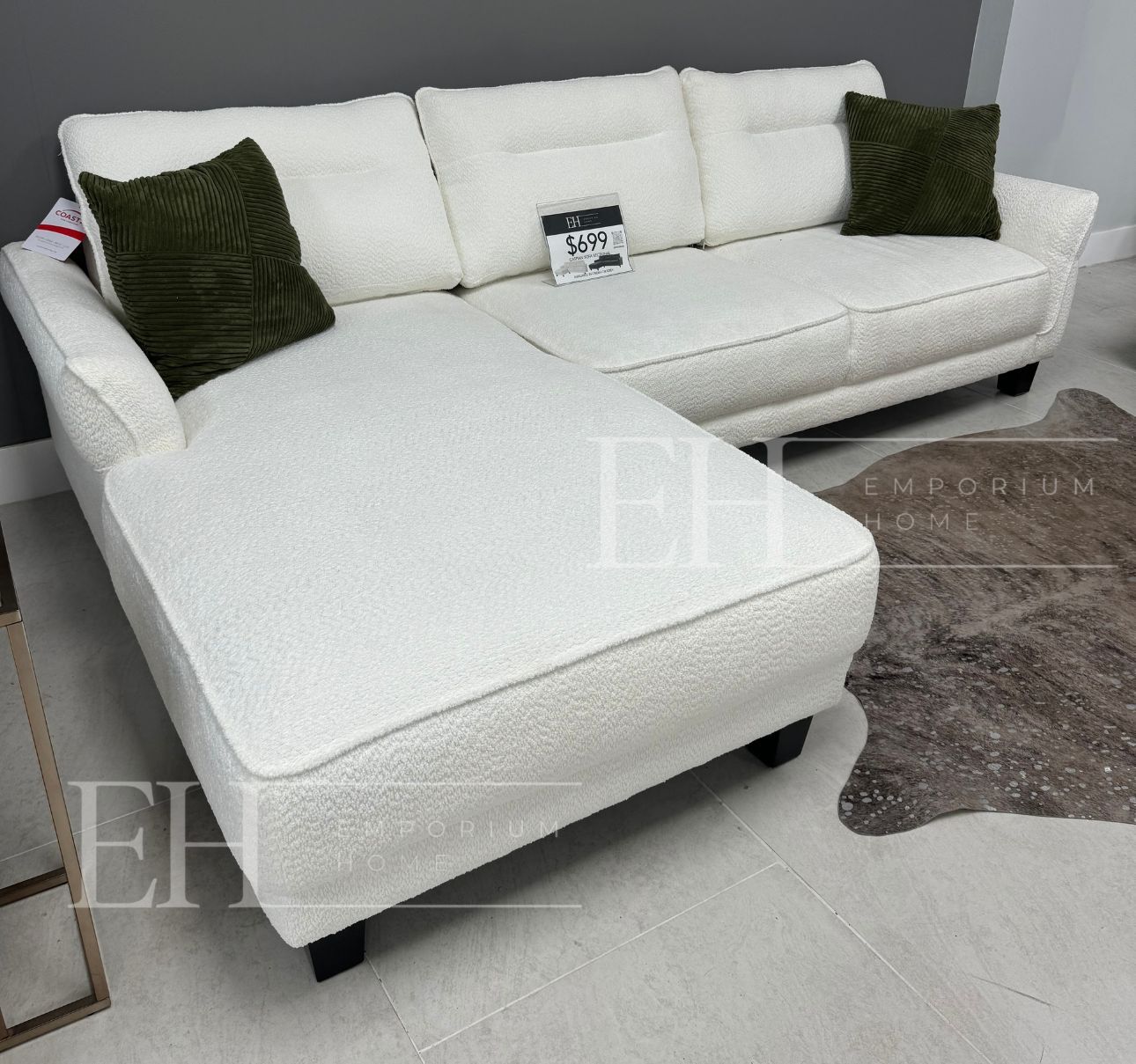 White Or Grey Boucle Sofa Sectional