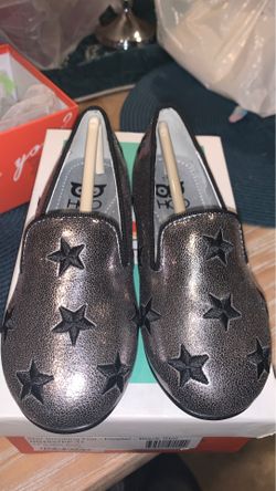 Hoo Little kid Star Smoking Flat- Pewter Black Star Shoes Size 11