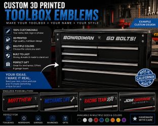 Personalized 3D Printed Toolbox Emblem