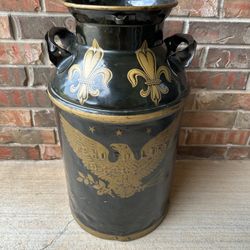 ANTIQUE XL DAIRY MILK CAN  EAGLE Primitive AMERICANA Decor