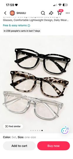 3 Pair Glasses Black, Clear, And Cheetah