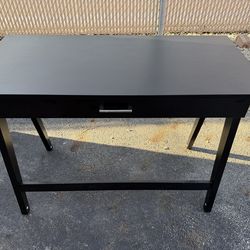 Black Desk/Side Table with Drawer - Wood