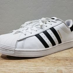 ADIDAS Men's Superstar Shell Toe Sneakers (14) White/Black 
