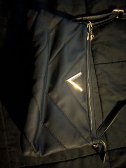 Black Nylon Handbag with Gold Hardware