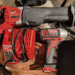 Milwaukee ,Sawzall 18v Y Impact Driver Drill ,Con Cargador