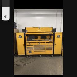 124X28  MATCO TOOLS SPEED RACER 5PC TOOL STORAGE BOX CHEST TOOLBOX Hutch Side Lockers And Upper Locker Without Tools Ask For The Price 