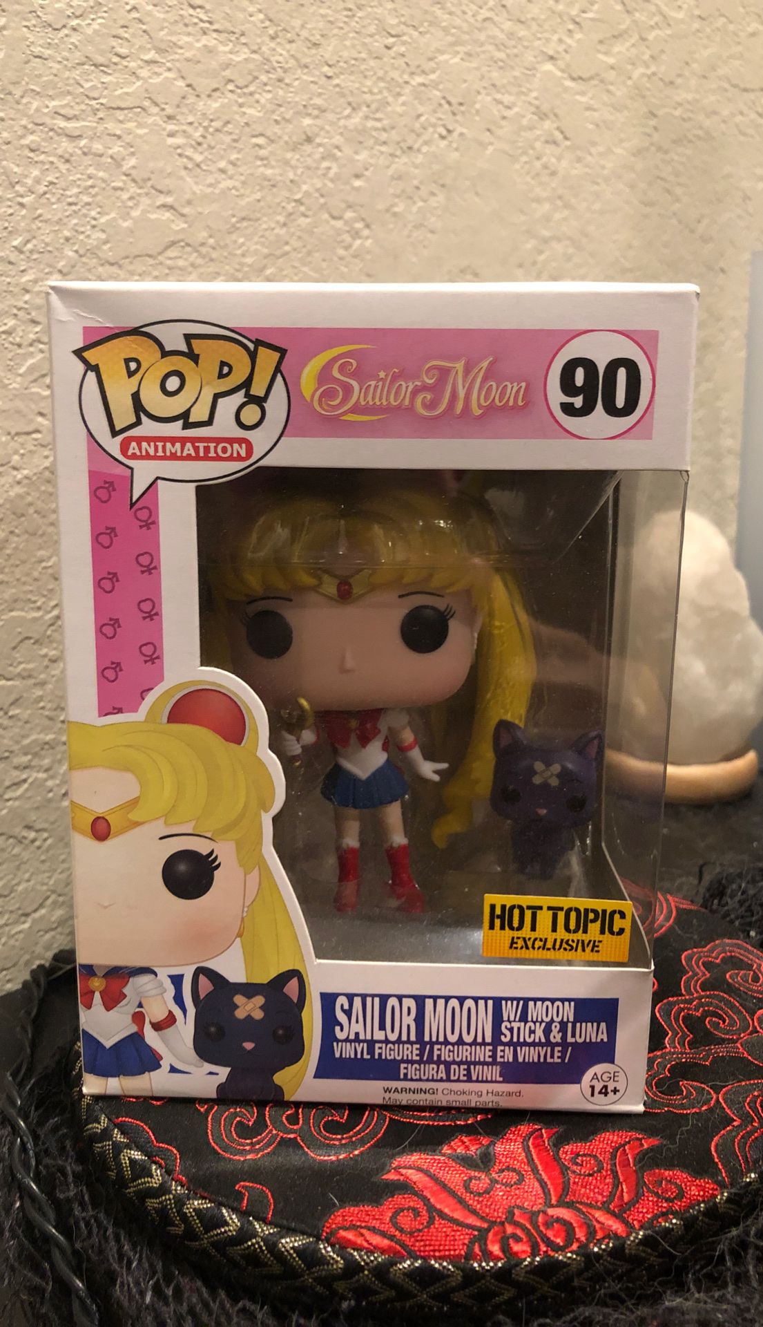 Sailor moon with moon stick and Luna pop