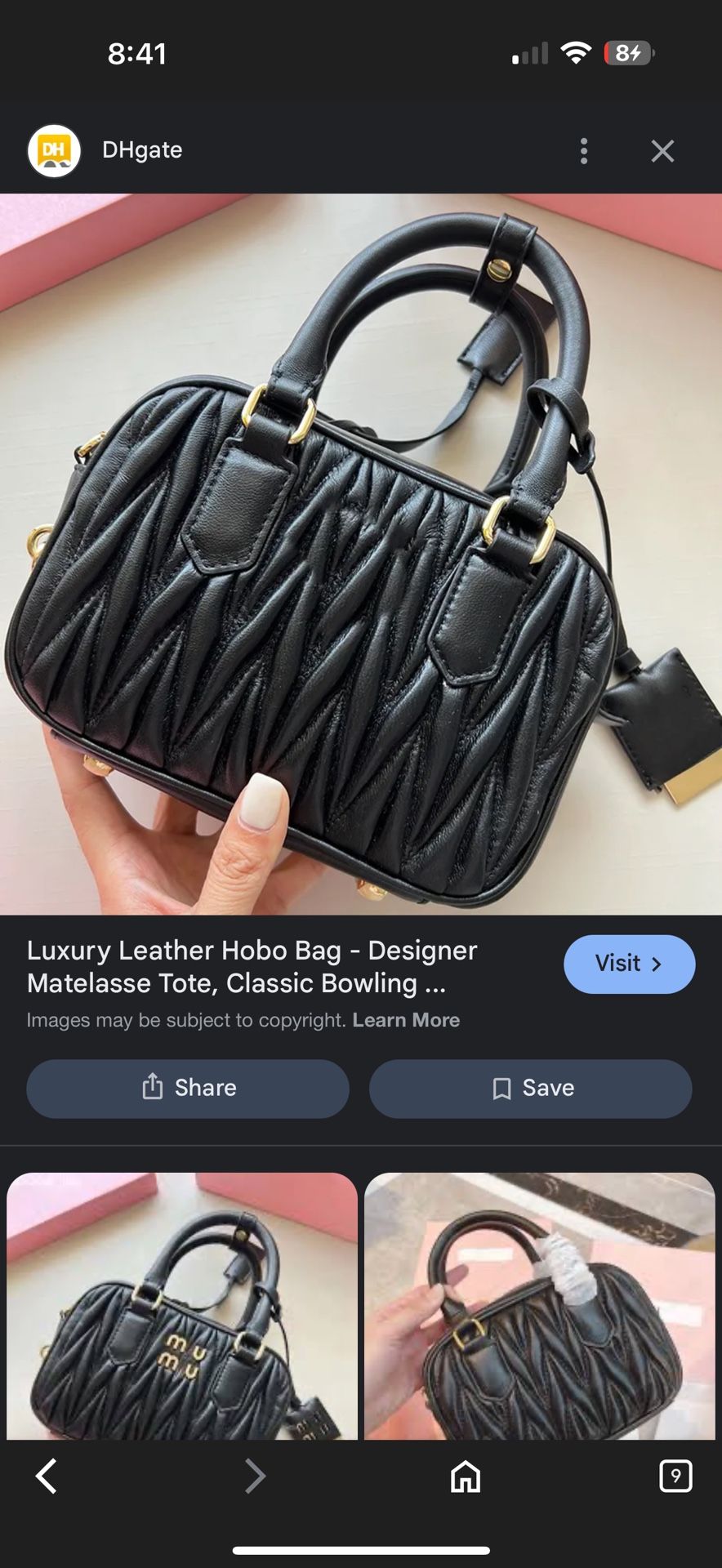 All Black Womens Hobo Purse 