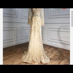 Gold Long Sleeve Dress 