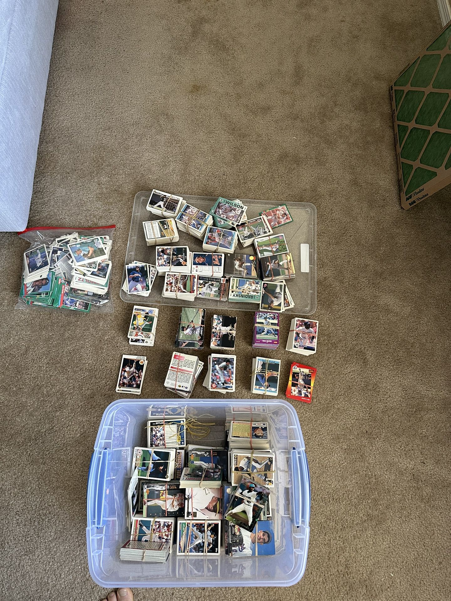 Baseball cards 90’s primarily , couple hundred of them