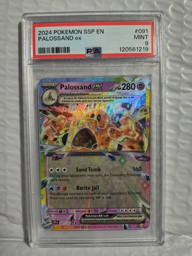 2024 Pokemon SSP EN Palossand ex #091 PSA 9