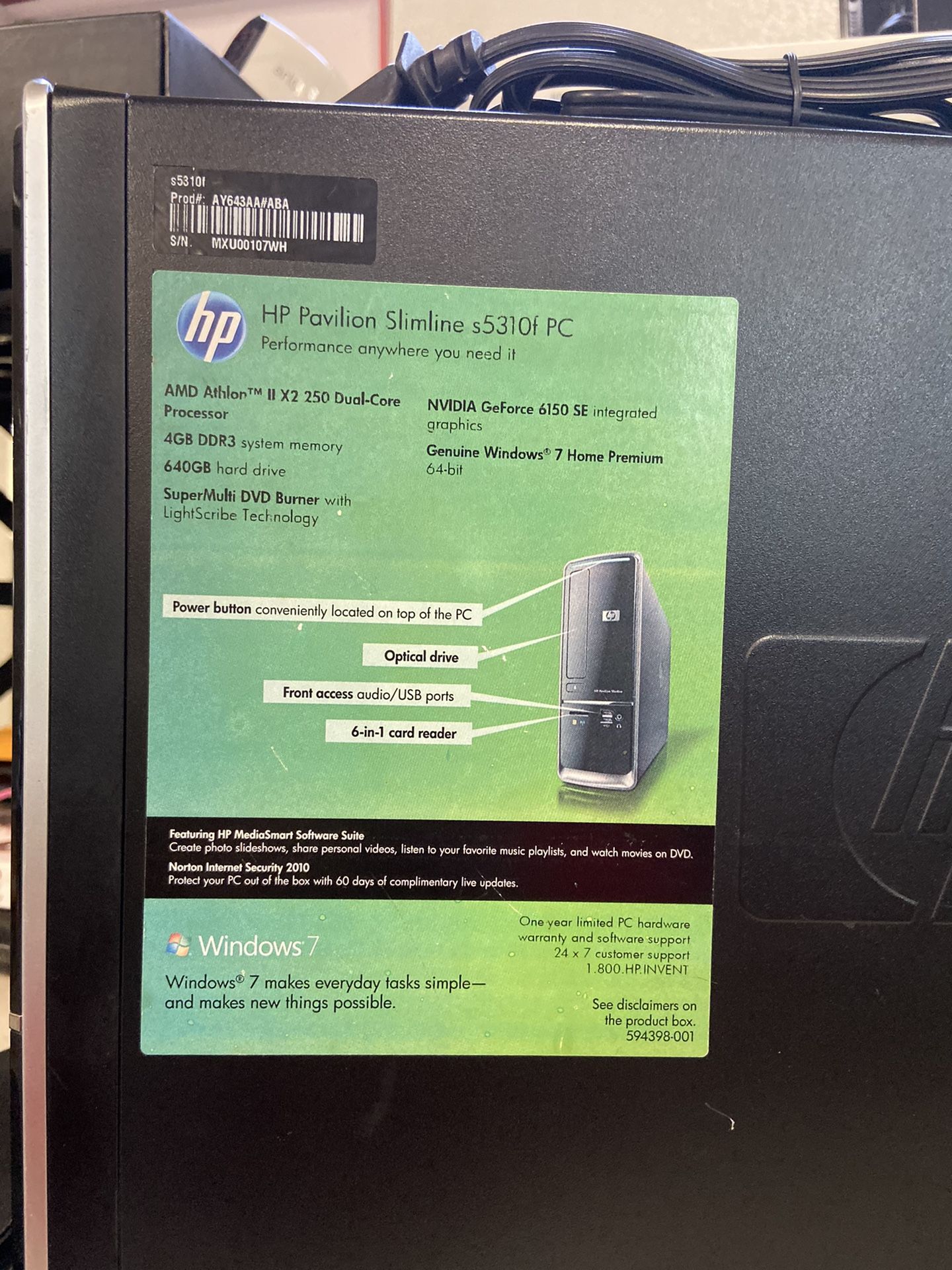 HP pavilion desktop with Windows 10
