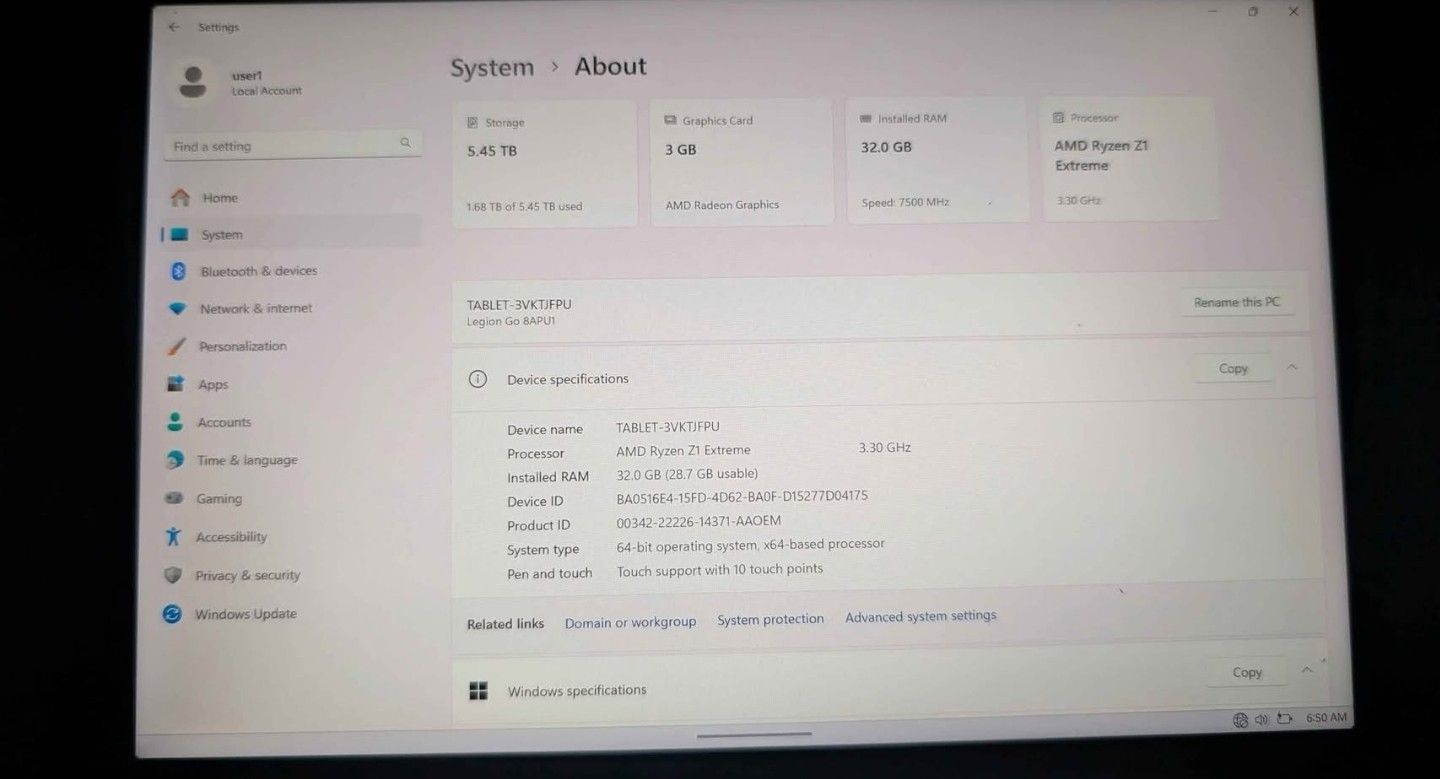 Legion Go Upgraded To 32gb