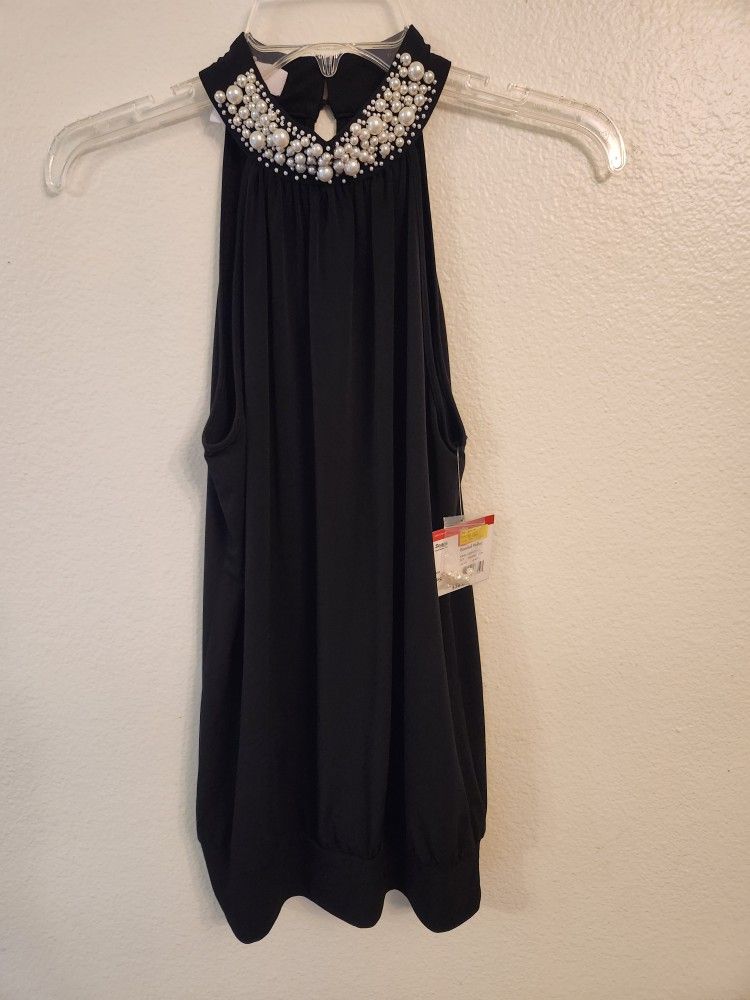 Women's Covington Petite Small Black Sleeveless Shirt