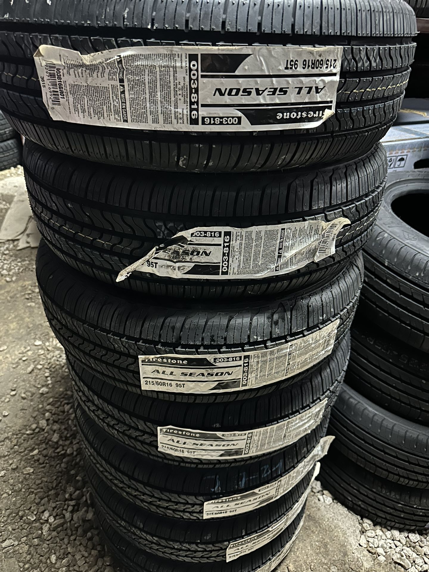 215/60/16 FIRESTONE 60,000 MILE TIRES