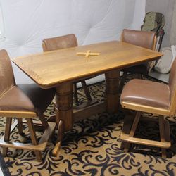 Pub-Style Table And 4 Stools