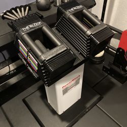 PowerBlock THE BLOCK Adjustable Dumbbells 5 To 45 Lbs With Stand