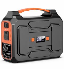 Portable Power Station, 146Wh 100W Solar Powered Power Bank with AC Outlet Solar Generator Portable Charger Power Bank Battery Pack 110V for Home Outd
