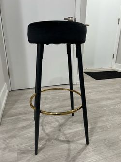 Set of 4 - 30” Black and Gold Bar Stools