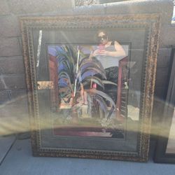 Large Framed Art Print with Ornate Gold Frame