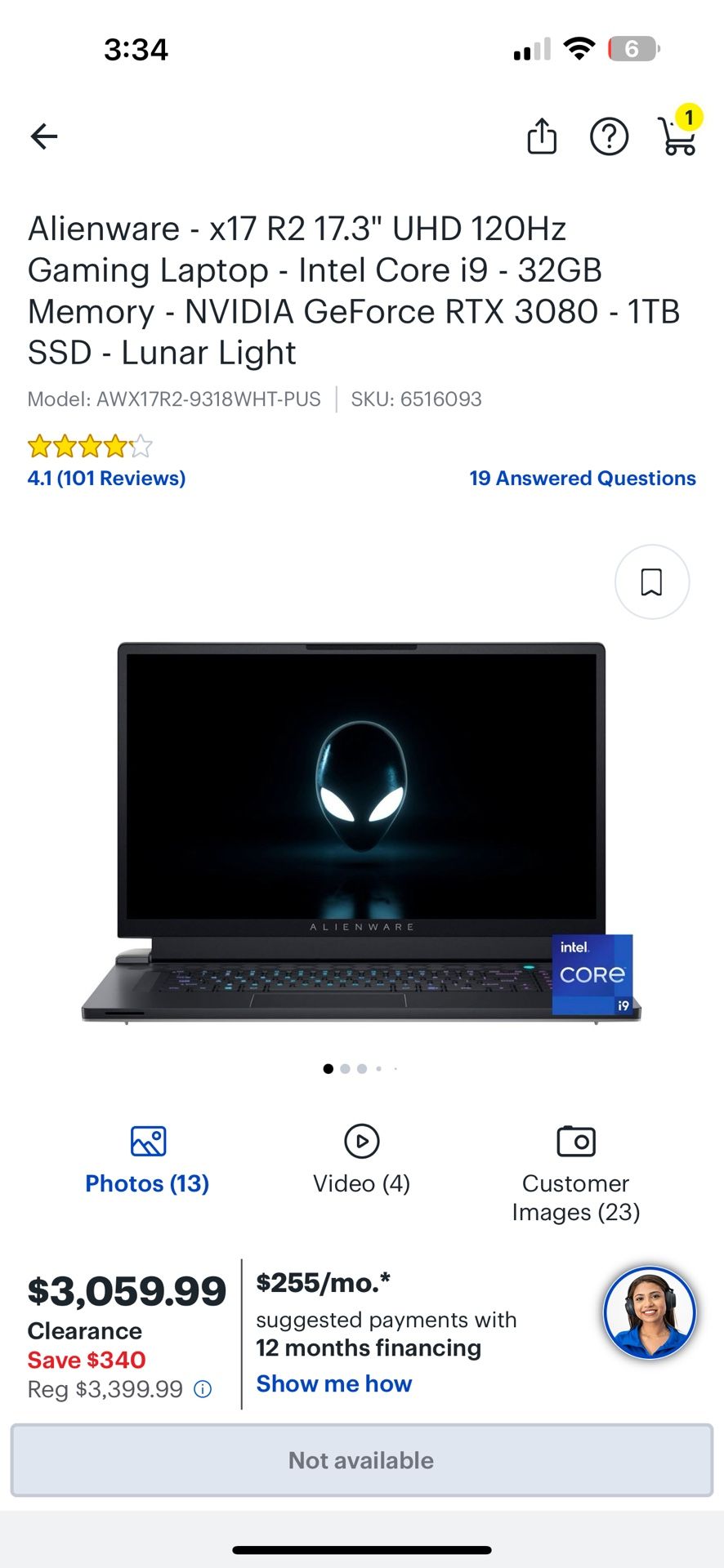 Alienware Gaming  Laptop 