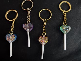 4 Pc Lollipop Keychains 