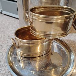Sold Brass Shelving Pots