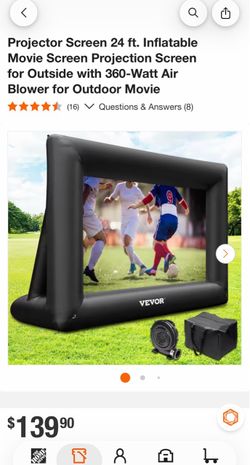 VEVOR Projector Screen 24 ft. Inflatable Movie Screen Projection Screen for Outside with 360-Watt Air Blower for Outdoor Movie NEW PICK UP ONLY W.63rd