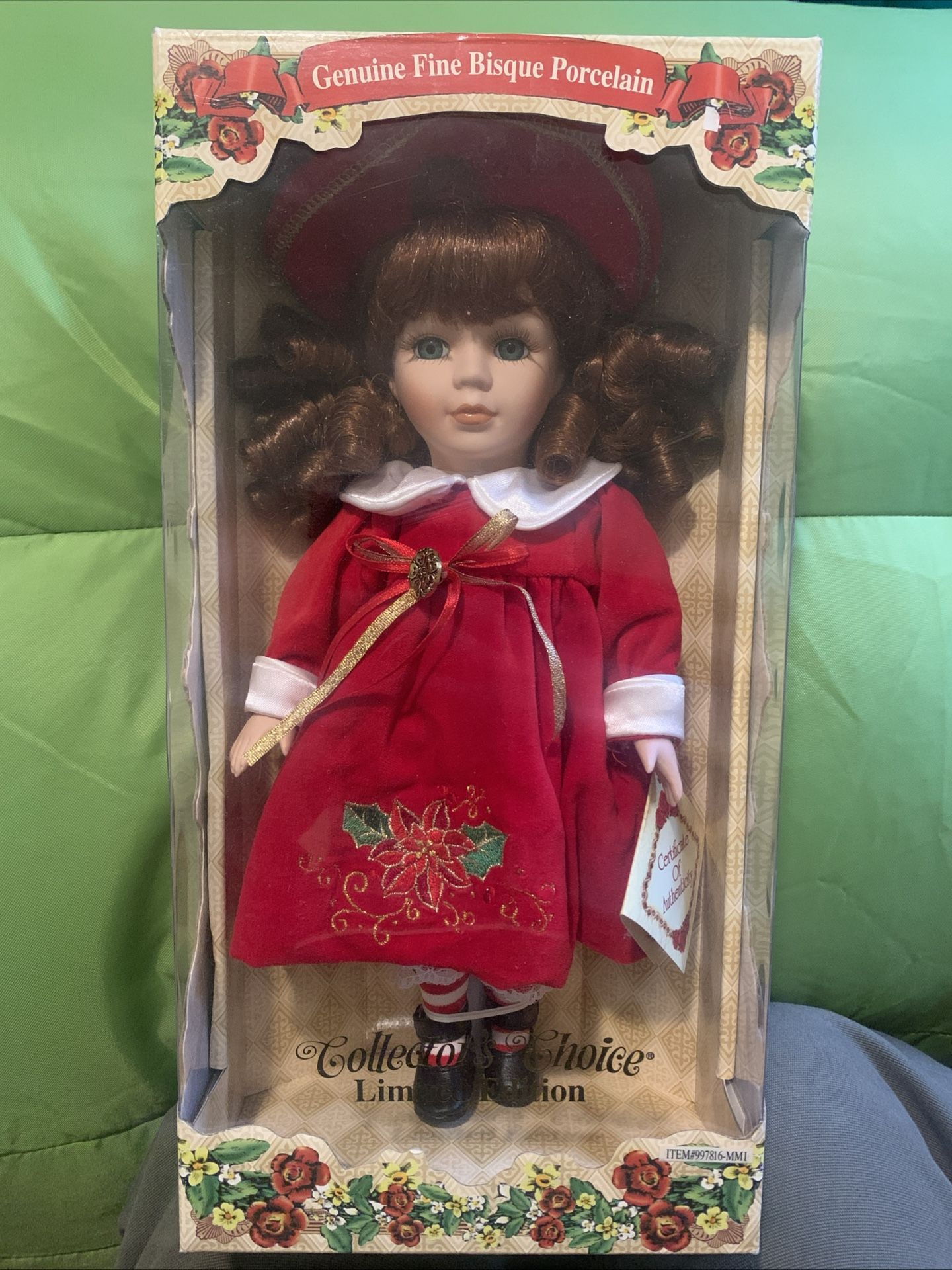 Collectors Choice Genuine Fine Bisque Porcelain Doll NIB