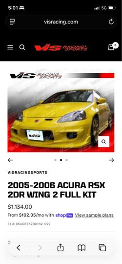 05-06 RSX  (Integra) VIS Racing Ings style front bumper Brand New