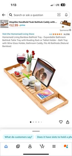 Bamboo Bathtub Tray
