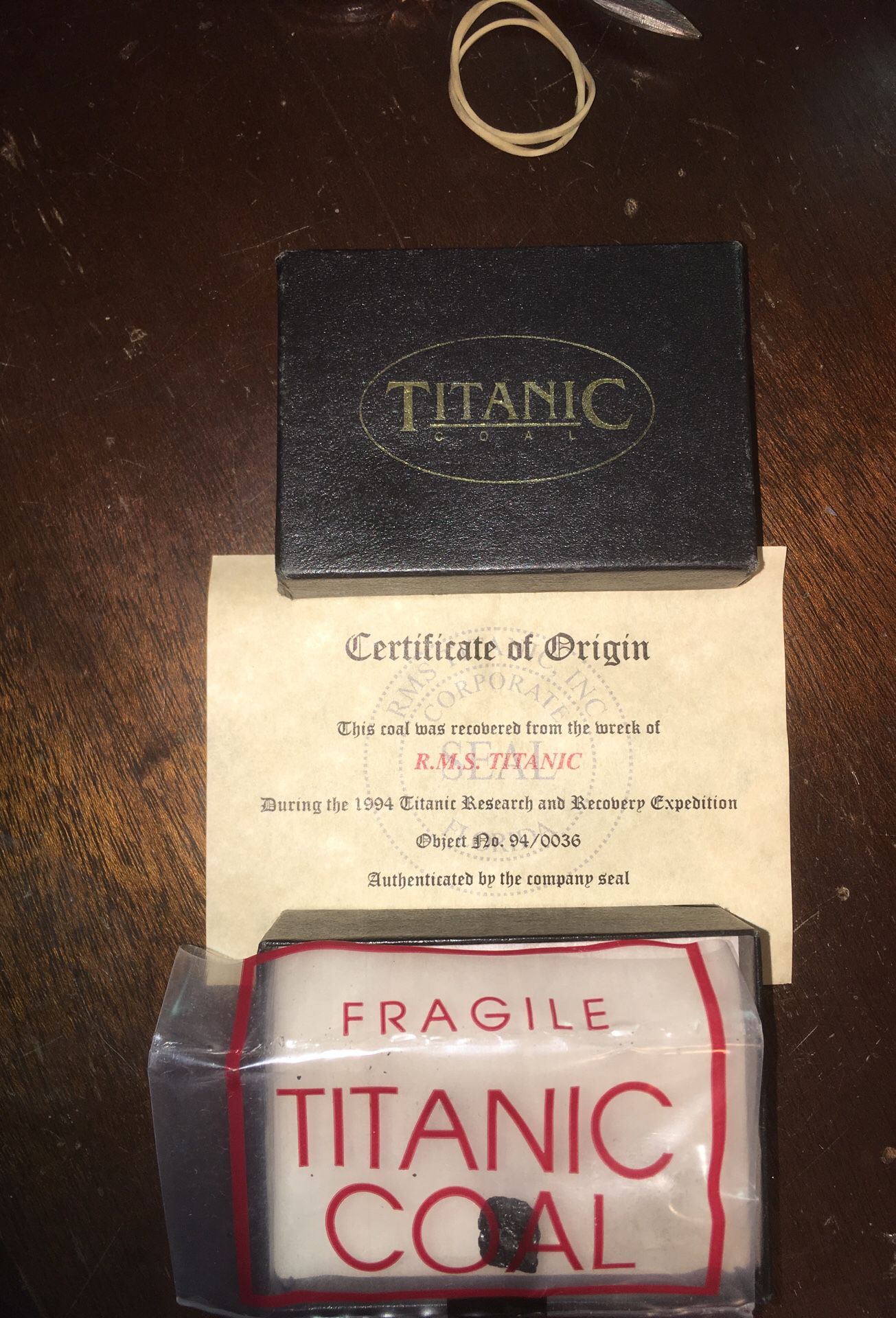 Authentic Titanic Coal from 1994