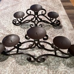 Wrought Iron Candle Holders (pair)