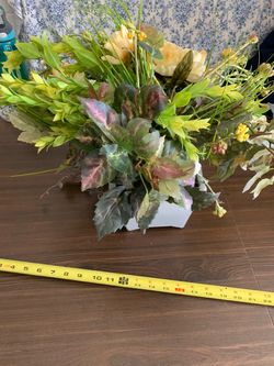 Artificial Floral Arrangement in White Pot