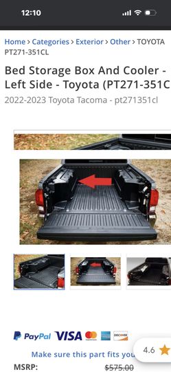 Storage Box And Cooler Tacoma 2022-2023