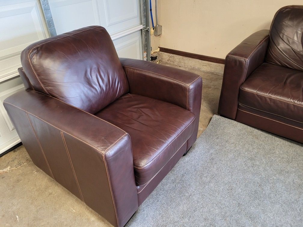 Beautiful Real Leather Couch Set for Sale in Kent, WA OfferUp