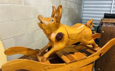 1986 Wooden Rocking Pig 