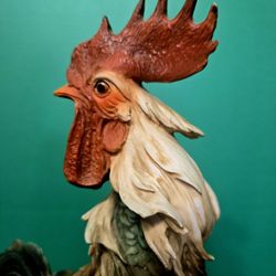 1973 Florence Italy Porcelain Rooster 17.5 " Tall Designed by Giuseppe Armani 