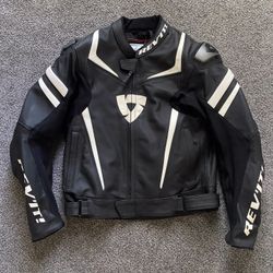 Revit Stellar Motorcycle Leather Jacket Black/White