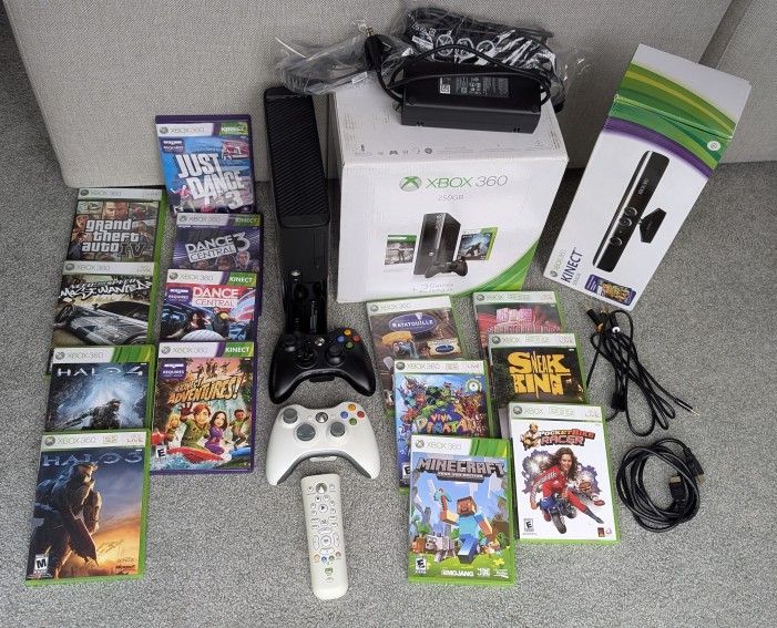 Xbox 360 with Kinect and 14 Games