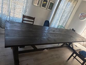 SOLID wood farmhouse table