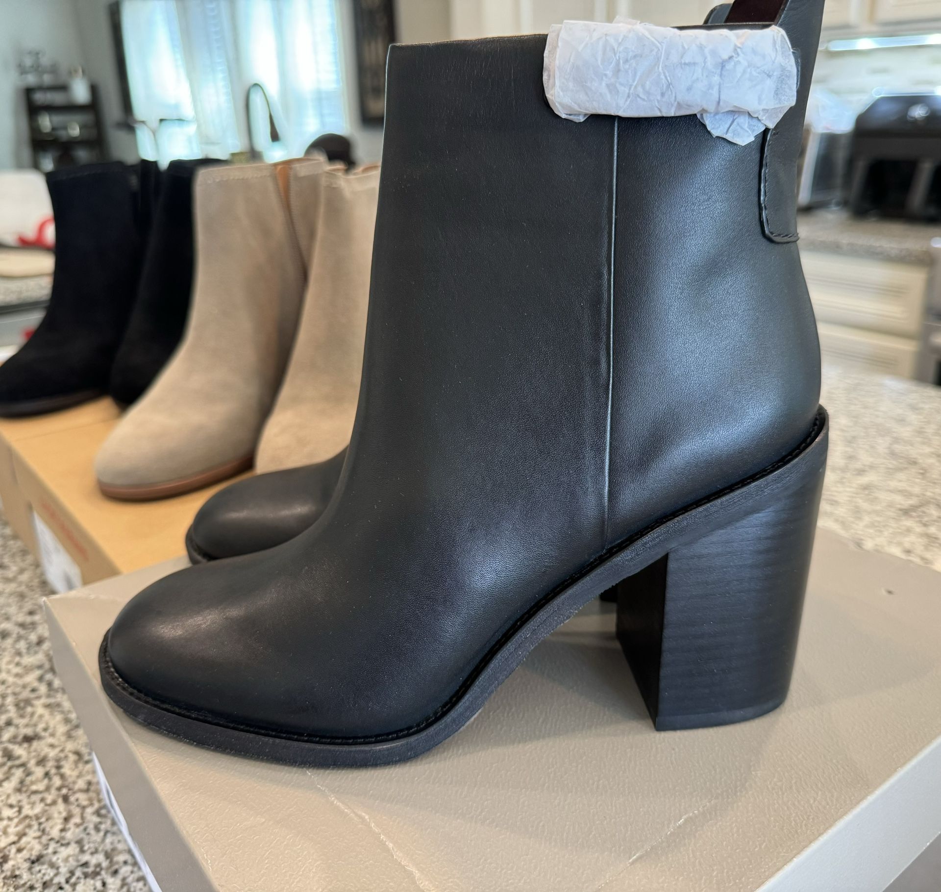 New In Box Genuine Leather Black Booties