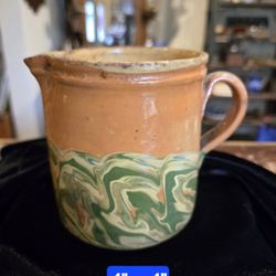 Miniature Antique French Jaspe Pottery 