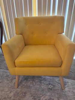 Mid-Century Modern Accent Chair Mustard Yellow
