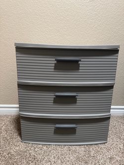 3 Drawer Plastic Dresser - Wide