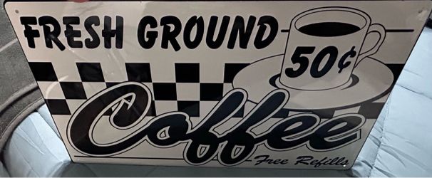 Fresh Ground Coffee Retro Sign